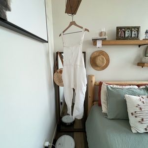 Gillia - White 100% Cotton Overalls - M